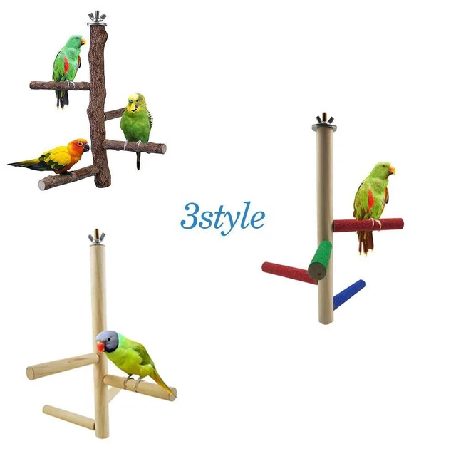 Curated visual reference: Picture Idea: Wooden Parrot Birdcage Perches Tree Branch Budgie Paw Hanging Toy