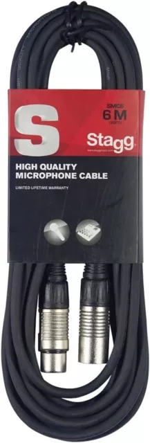 Stagg Câble Microphone de Haute Qualité XLR vers Prise XLR 6 m noir Cable Micro