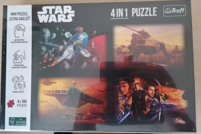 Star Wars 4 In 1 Puzzle  Bnib.