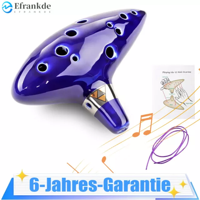 Für 12-Loch Alto C Key Ocarina Musikinstrument Keramik Ocarina Flöte Konzerte DE