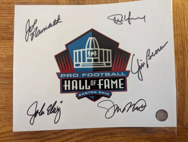 HOF Photo Signed autographed by Jim Brown John Elway steve Young Joe Montana+