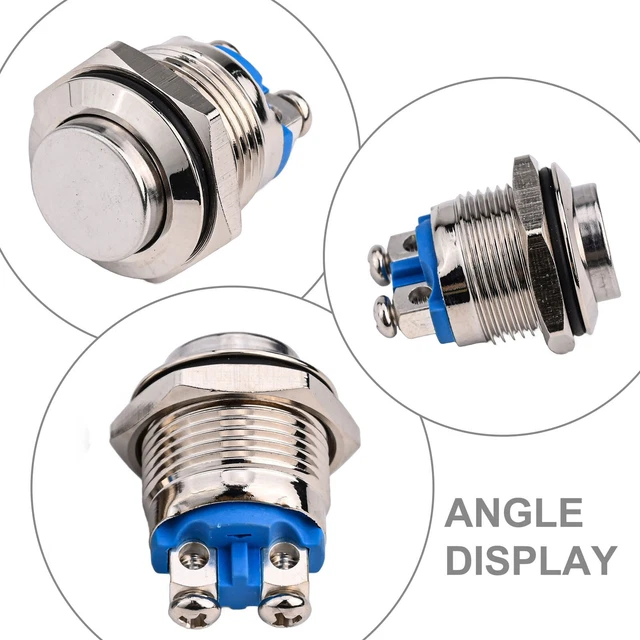Sourcing Map Interrupteur LED 12V Rouge 25mm – Bouton Poussoir DPST à Verrouillage, 6 Broches, Montage Encastré, Pour Voiture Et Bricolage électronique