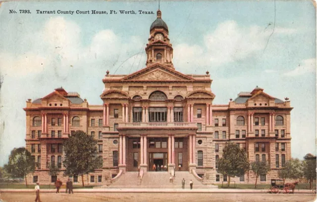 1911 Tarrant County Court House Fort Worth TX post card