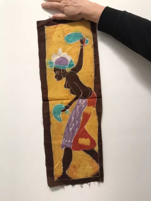 Batik Africano Dipinto A Mano, Nuovo, Pezzo Unico, 20x60cm