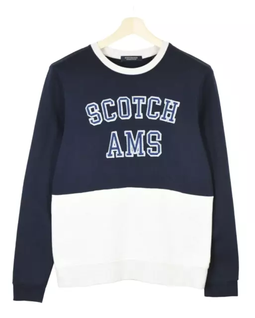 SCOTCH & SODA  Sweatshirt Men's MEDIUM Logo Print Crew Neck Pullover