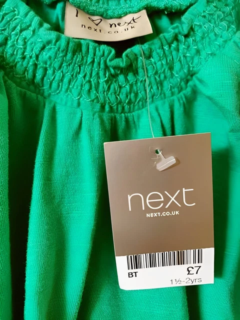 Next Ragazze Verde Smock Età 1,5-2 Anni Nuovo Con Etichette Estate 2