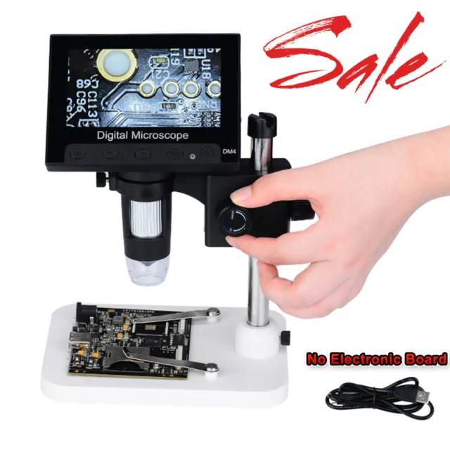 4.3" 1000X LCD Monitor Electronic Digital Video Microscope LED Magnifier Tool