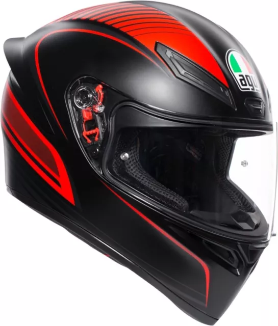 Casque Intégral Moto AGV K1 Chaud Up Rouge Taille XL Rouge Helmet Casque