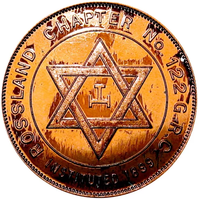 Rossland British Columbia Canada Masonic Chapter Penny Token Chapter No. 122