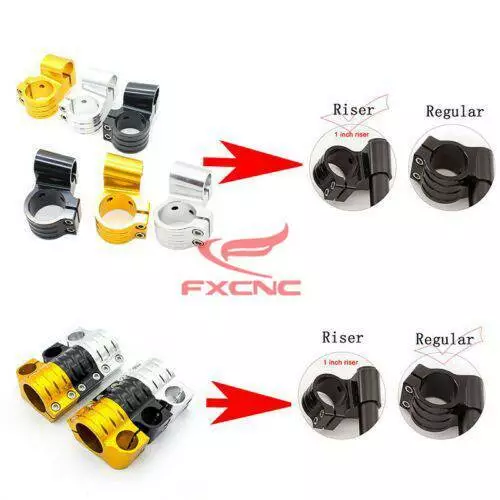 CNC Black Fork Tube Clip Ons Handlebars Heads Mounts Handle Clamp Regular/Riser