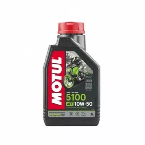 104074 Botella 1 Litro Aceite Motul 5100 10W50 MA2 4T Semisintético Moto-Scooter