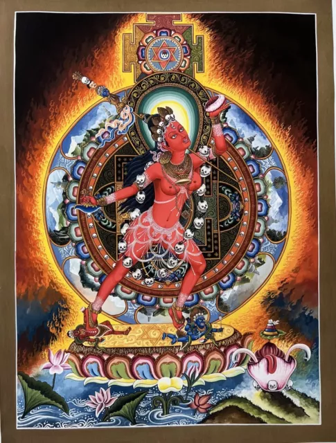 Vajrayogini Jogini Newari Paubha Thangka Painting Digital Giclee Print On Canvas