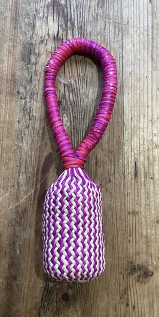 Handwoven Basketry Rattle Bell Shaker - Straw Maraca Handmade Musical Instrument