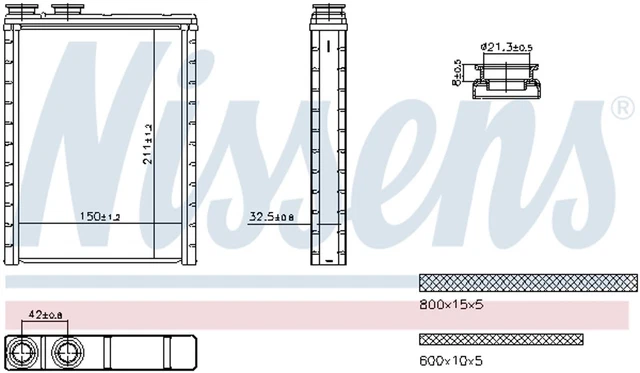 Scambiatore di calore riscaldamento interni Nissens 707286 per Opel Corsa P2jo Peugeot 208 2
