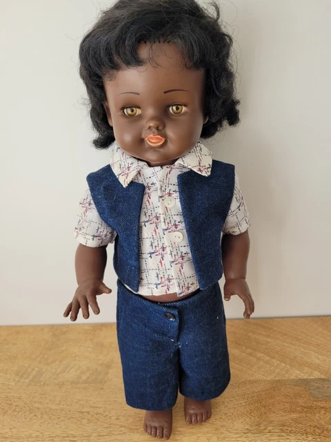 Antigua Muñeca Negra No Gégé Raynal Petitcollin Sic 46 Cm 1960