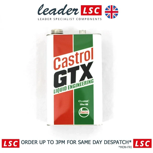 5 LITRE CASTROL GTX Classic Liquid Engineering 10w 40 Mineral Oil New ...