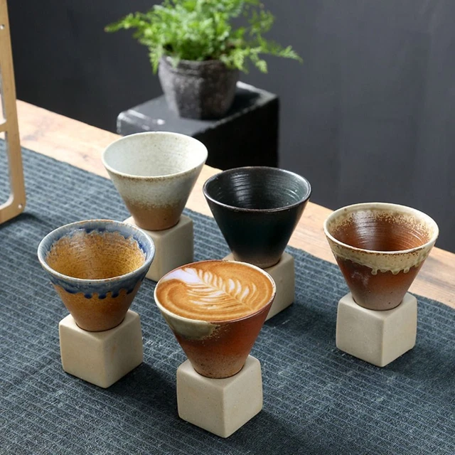 Tirare Flowe Tazza di caffè in ceramica Retrò Tazza Tazza da tè conica  Casa