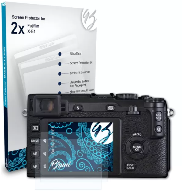 Bruni 2x Protective Film for Fujifilm X-E1 Screen Protector Screen Protection