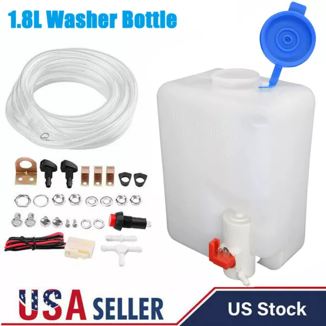 Windshield Washer Bottle Tank Pump Wiper System Reservoir Kit 12V Universal N1A4