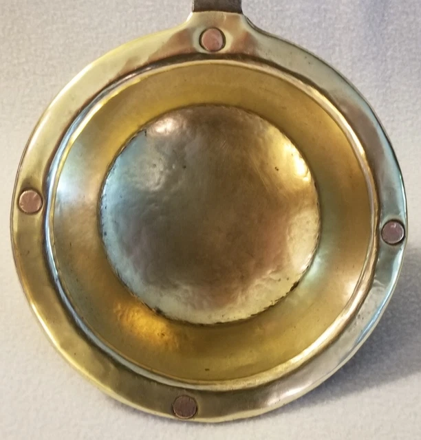 18th Century Hearthside Brass & Wrought Iron Sauce Pan Footed 19-1/2" L. Hanging 2