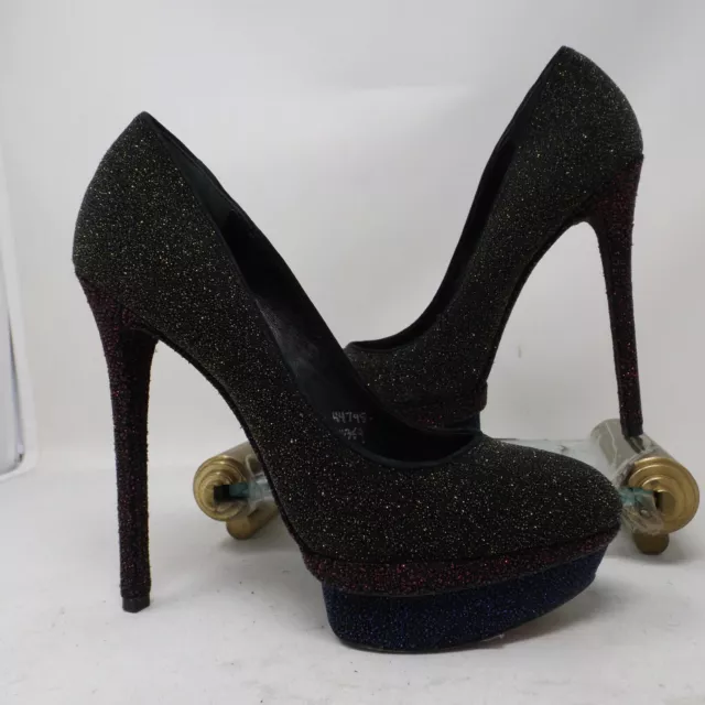 Brian Atwood Womens 8 Bf Fontanne Glitter Pump Brand MultiColor Stiletto Heel