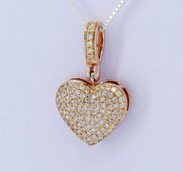 2.50Ct Round Natural Moissanite Heart Pendant 14K Gold Plated Silver Free Chain 2.50Ct Round Natural Moissanite Heart Pendant 14K Gold Plated Silver Free Chain