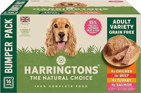 Harringtons Grain Free Hypoallergenic Wet Dog Food Meaty Pack 16x400g - Chicken