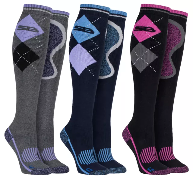 Storm Bloc - Womens Knee High Argyle Cotton Equestrian Horse Riding Boot Socks