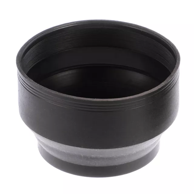 New 52mm 3in1 3-Stage Collapsible Rubber Lens Hood Shade for DSLR Camera