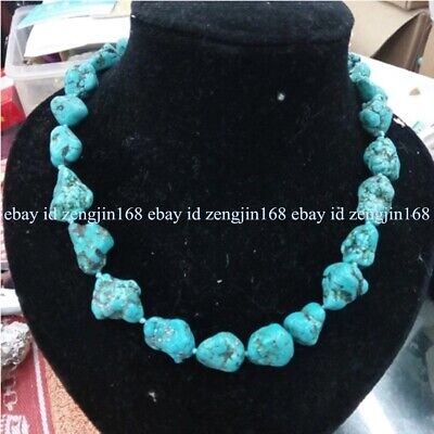 Genuine 15-20mm Nugget Turquoise Irregular Gemstone Necklaces 18" AAA+