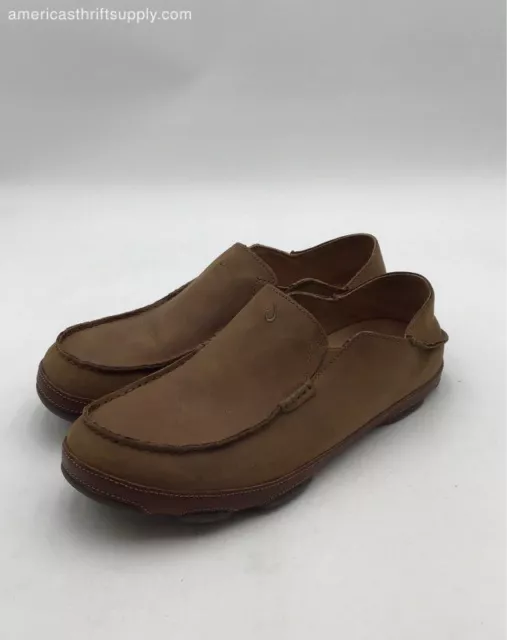 Olukai Men's Moloa 10128-2733 Brown Leather Casual Slip-On Shoes - Size 13