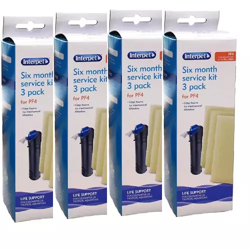 Interpet PF4 Six Month Service Kit 3 Foams per pack (Bulk Buy 4 Packs)