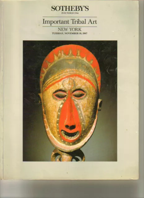 SOTHEBY'S AFRICAN OCEANIC TRIBAL MASK ART Auction Catalog 1987