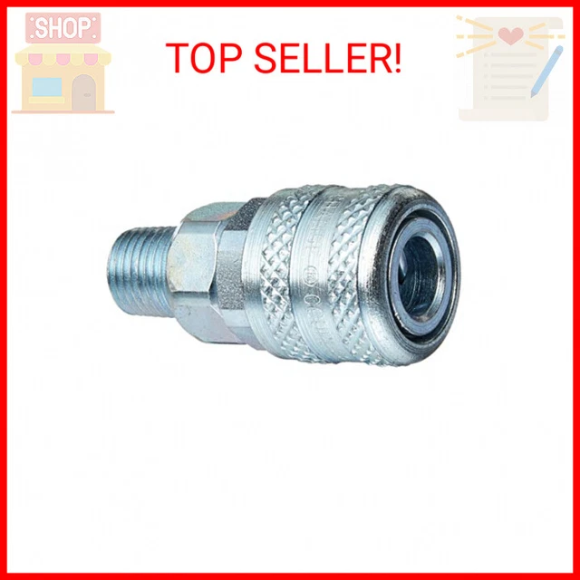 Milton S-776 1/4" MNPT A Style Coupler, Silver