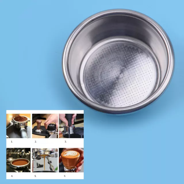 Stainless Steel 2 Cup Single Wall Filter 54mm Portafilter Coffee Machine Silver