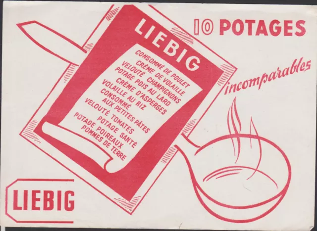 Buvard Ancien Publicitaire- Liebig-10 Potages (Consomme/Creme/Veloute)