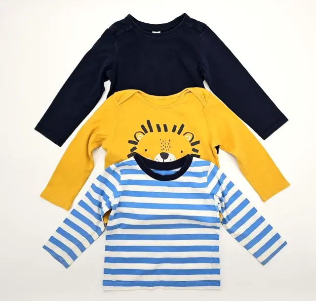 Jungen 3x Langarmshirt Sweatshirt in Gr. 86/92 (1,5-2 Jahre)   100% Baumwolle