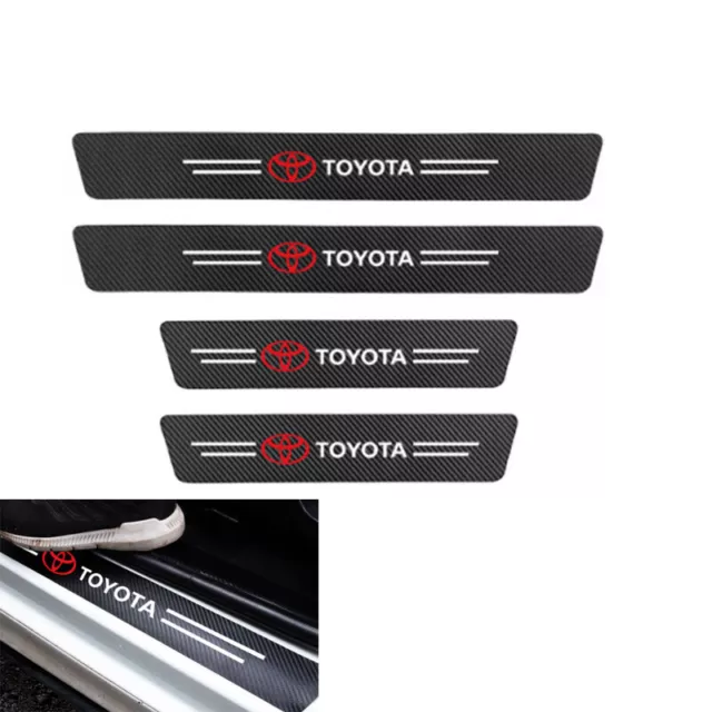 Autocollants de protection de seuil de porte en fibre de carbone pour Toyota