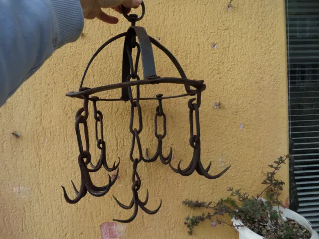Beautiful Antique 19Th Century Blacksmith Hand Forged Water Well Hooks