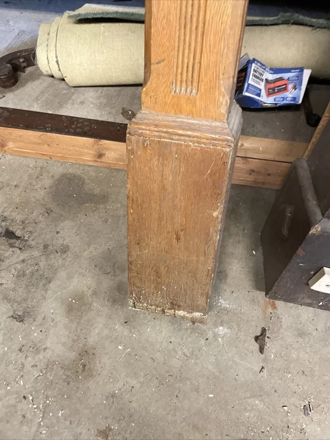 Bova Antique Oak newell Post 48“ x 8 x 7.75 base 4