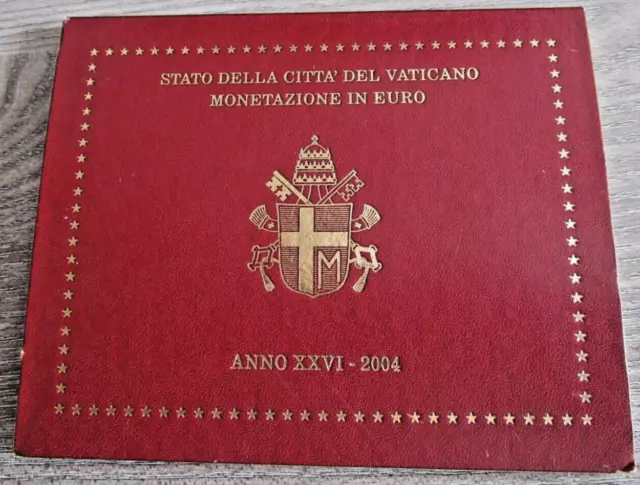 Vatikan Original-Kursmünzensatz EURO 2004 von Papst Johannes Paul II im Folder.