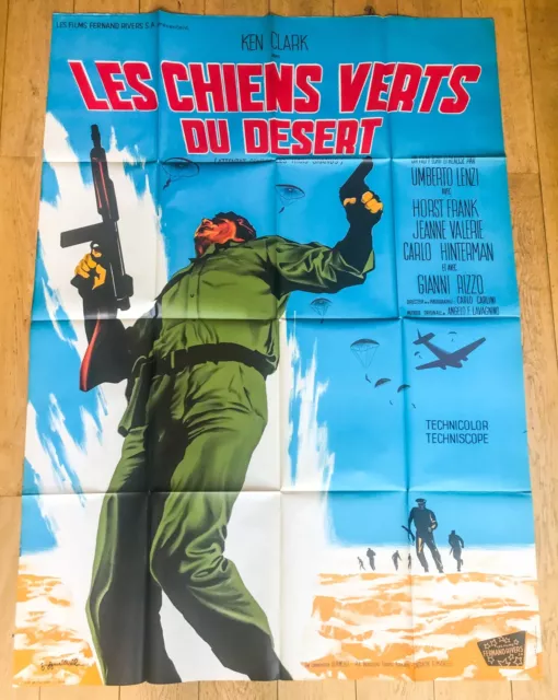 LES CHIENS VERTS DU DESERT Affiche cinéma 120x160 UMBERTO LENZI, KEN CLARK