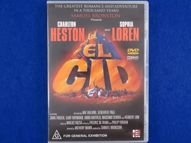 El Cid - Charlton Heston - DVD - Region 0 - VGC - Fast Postage !! El Cid - Charlton Heston - DVD - Region 0 - VGC - Fast Postage !!