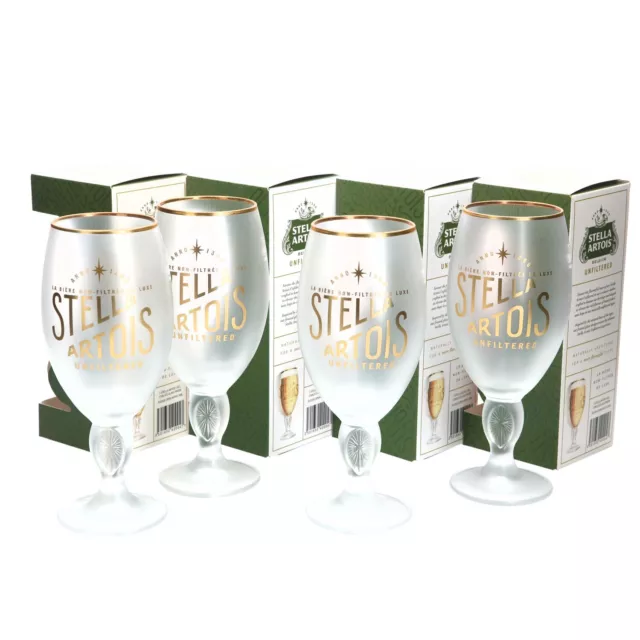 4 x Stella Artois Special Edition Frosted Glasses 33cl