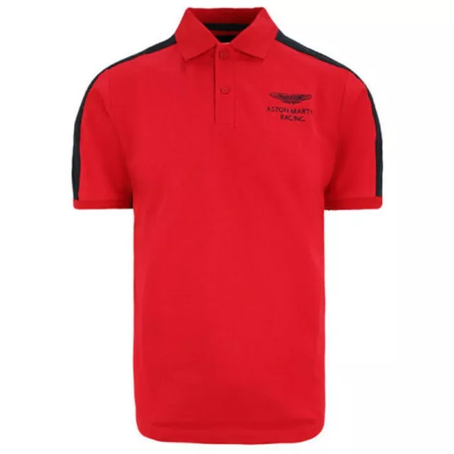 Hackett Aston Martin Racing Short Sleeve Red Mens Polo Shirt HM562677 255