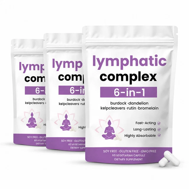 Visualize Complex Roots 1-3PACK LYMPHATIC COMPLEX Drainage Supplement Dandelion Burdock ...