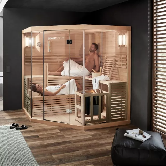 Sauna Cabina Ecksauna Legno Massiccio Tradizionale Harvia Stufa Home Deluxe