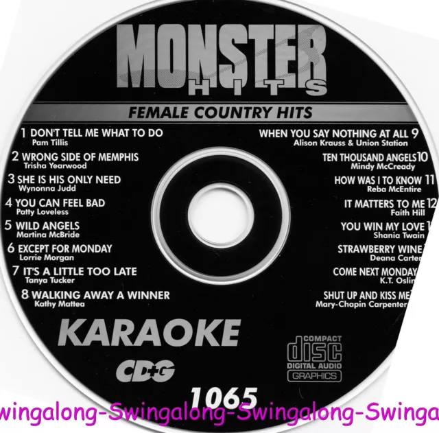 Female Country Monster Hits Karaoke Cd+G Vol-1065 Faith Hill  In White Sleeves