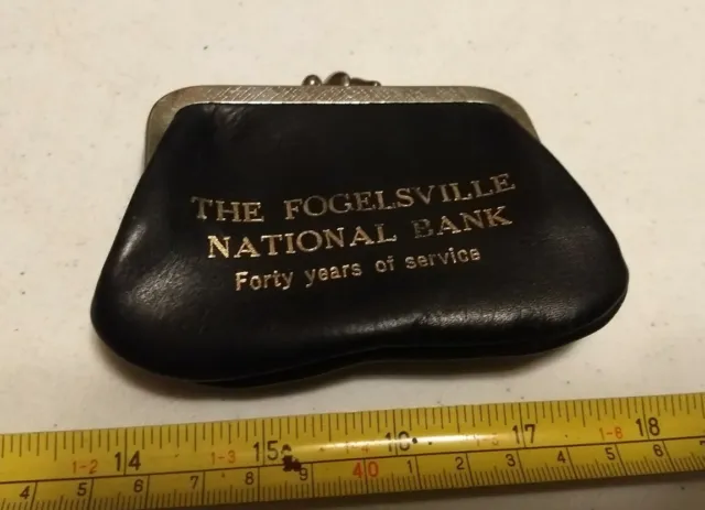 Vintage The Fogelsville PA National Bank Advertising Coin Wallet