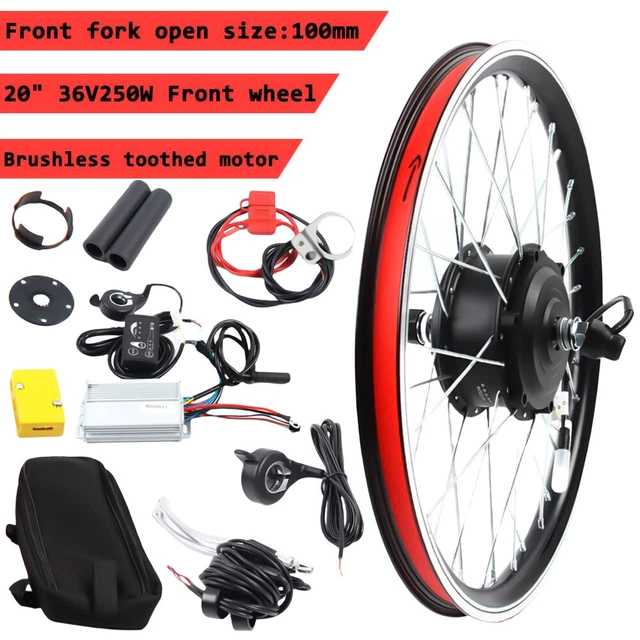20& 36V 250W Electric Bike Conversion Kit EBike Front Wheel Brushless